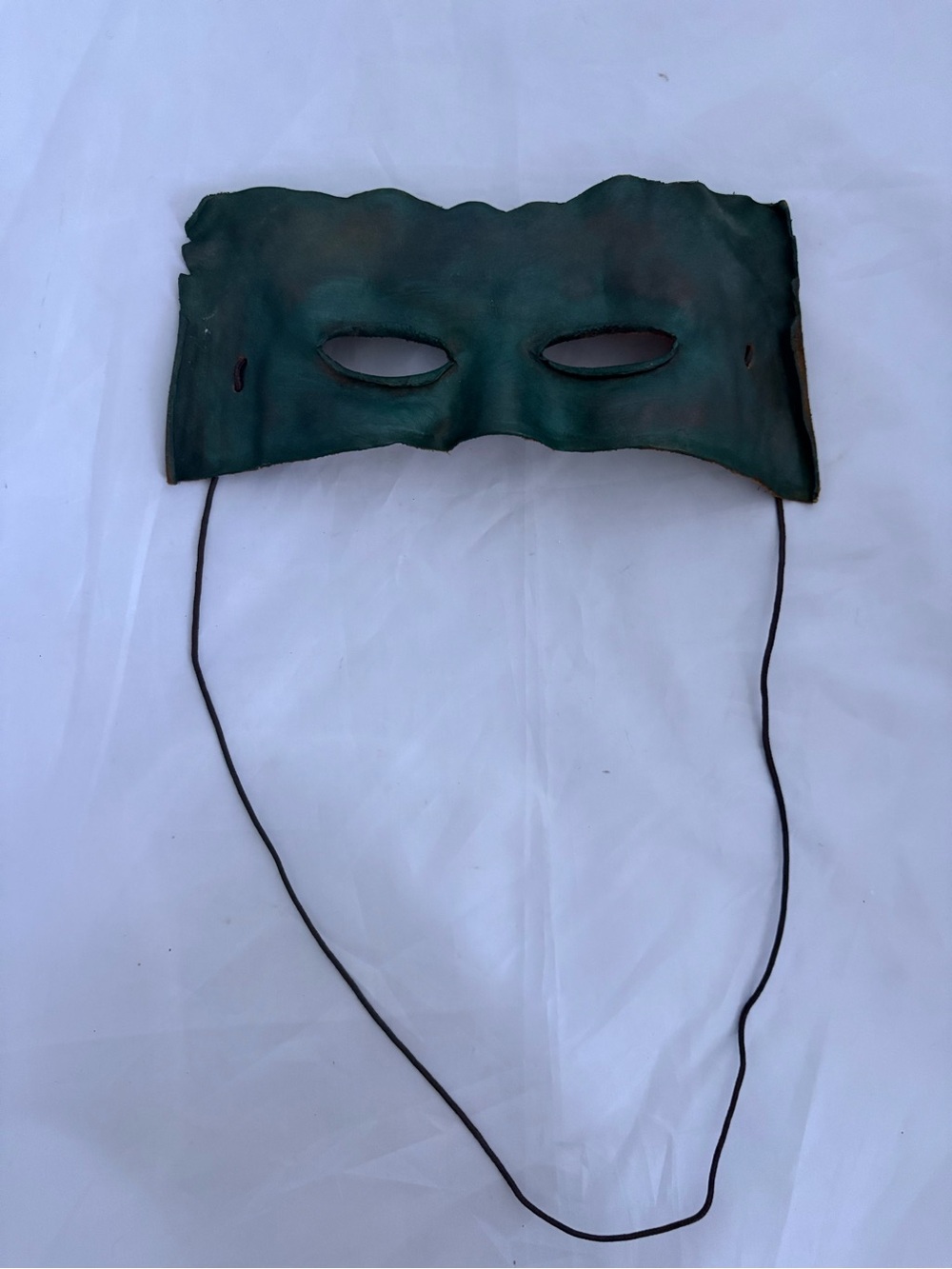 Leather Eye Mask in Dark Green - Women Accessories